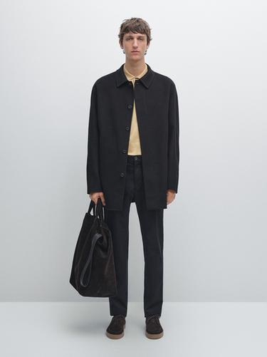 Pantalon slim avec élastique sur le côté - Bleu marine de Zara - Image 0