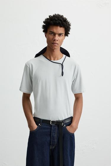 Zara BASIC SLIM FIT T-SHIRT - Light gray