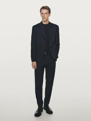 Zara Houndstooth suit blazer - Navy blue