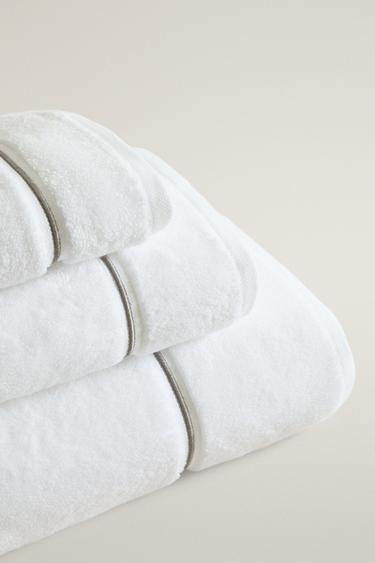 SCALLOPED EMBROIDERED BATH TOWEL — Anthracite grey 2