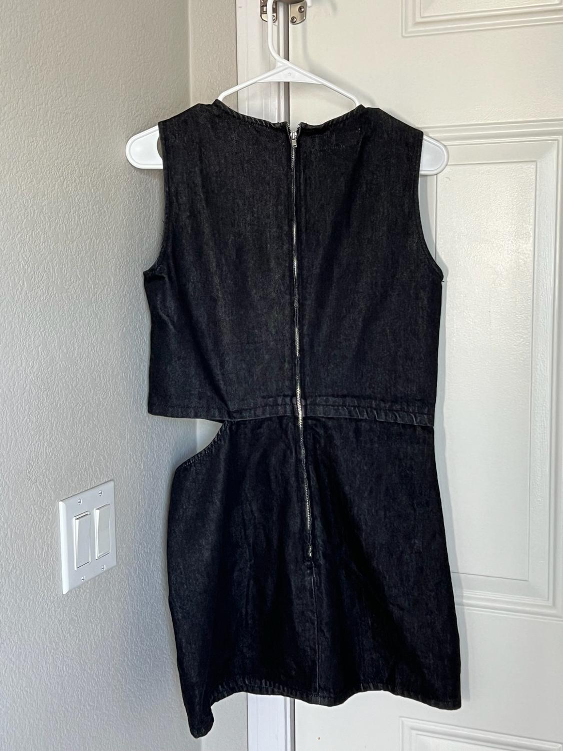 CUT OUT TRF DENIM DRESS - Image 4