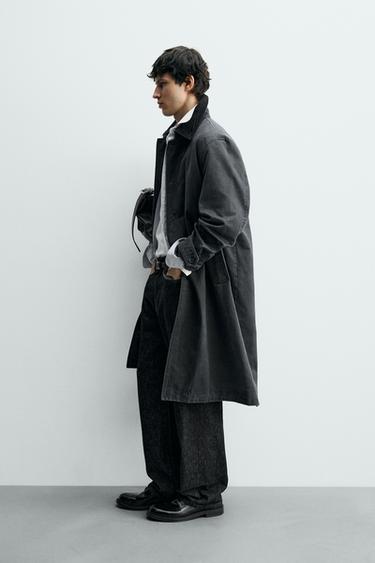 WAXED TRENCH COAT - Blue by Zara - Image 3