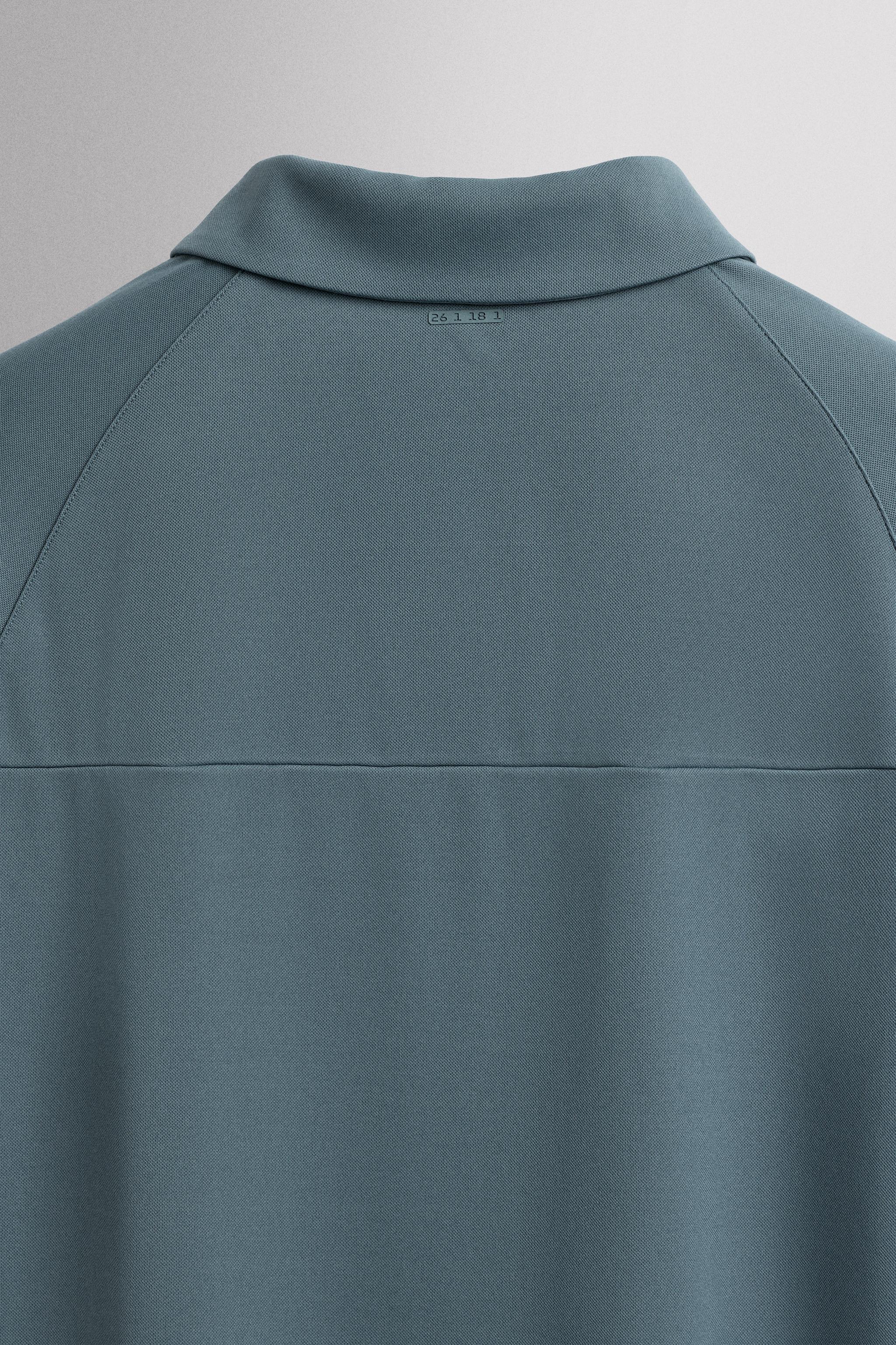 Мужские топы Zara TECHNICAL PIQUÉ TRAINING POLO — фото 9
