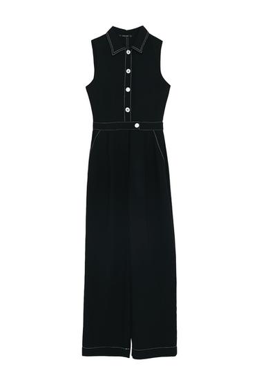 JUMPSUIT WITH CONTRASTING TOPSTITCHING