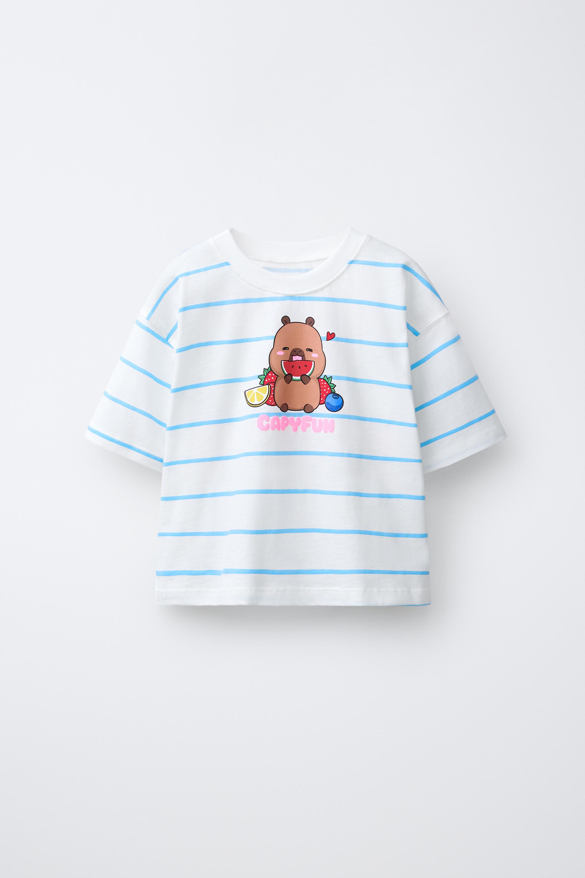 kapibara06 CAPYBARA CAPYFUN © STRIPED T-SHIRT - White | ZARA Spain