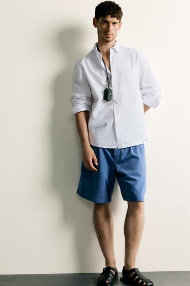 REGULAR FIT TEXTURED OXFORD SHIRT - White by Zara