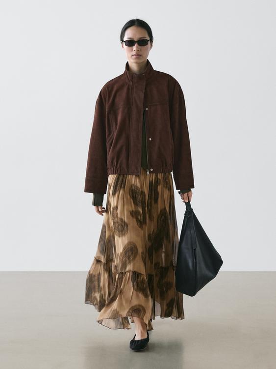 Long paisley print skirt