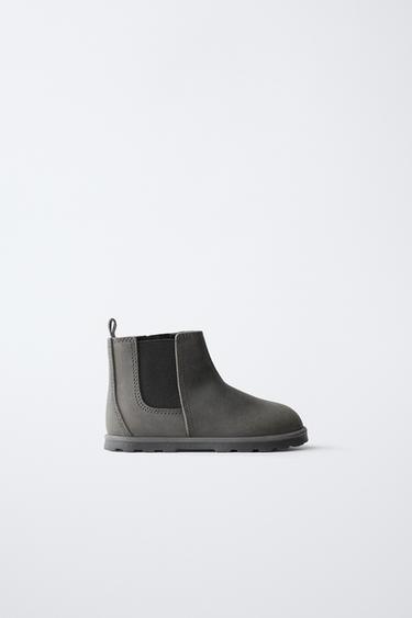 FASHIONABLE LEATHER BOOTS - Anthracite grey by Zara