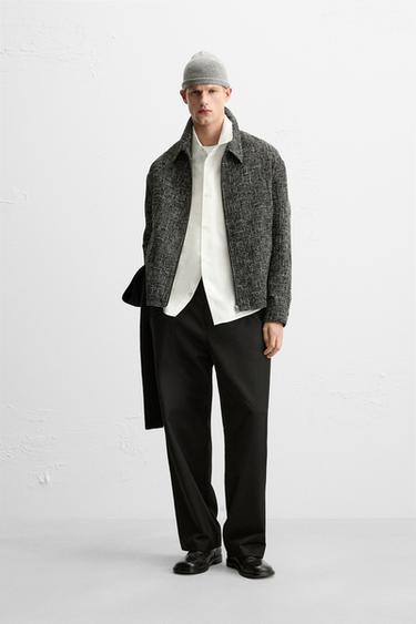 TEXTURED ZIP-UP OVERSHIRT - Anthracite Grey by Zara - Image 0