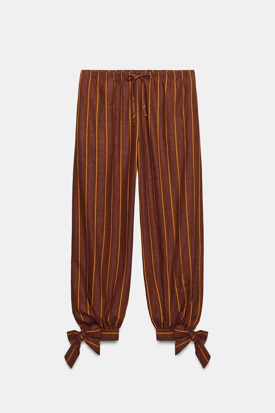 STRIPED TROUSERS WITH TIES - Multicoloured by Zara - Image 0