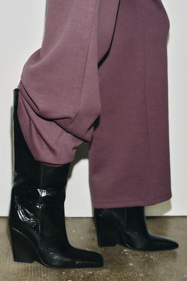 INTERLOCK WIDE-LEG TROUSERS - Dusty purple by Zara - Image 2
