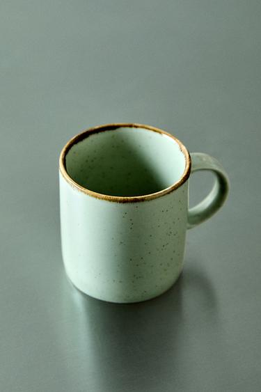 PORCELAIN MUG WITH ANTIQUE FINISH RIM - Sea green by Zara - Image 5