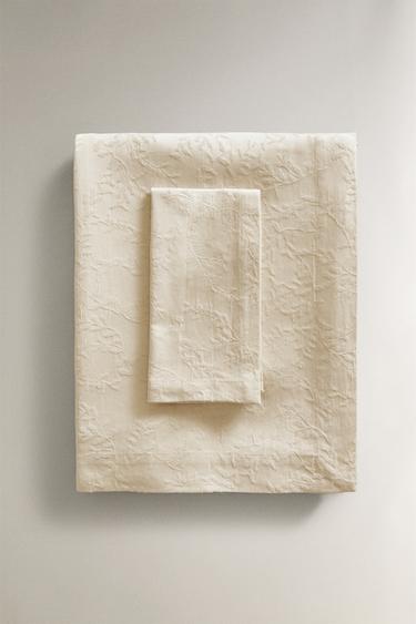 NAPPE JACQUARD FEUILLES - Beige clair de Zara - Image 0