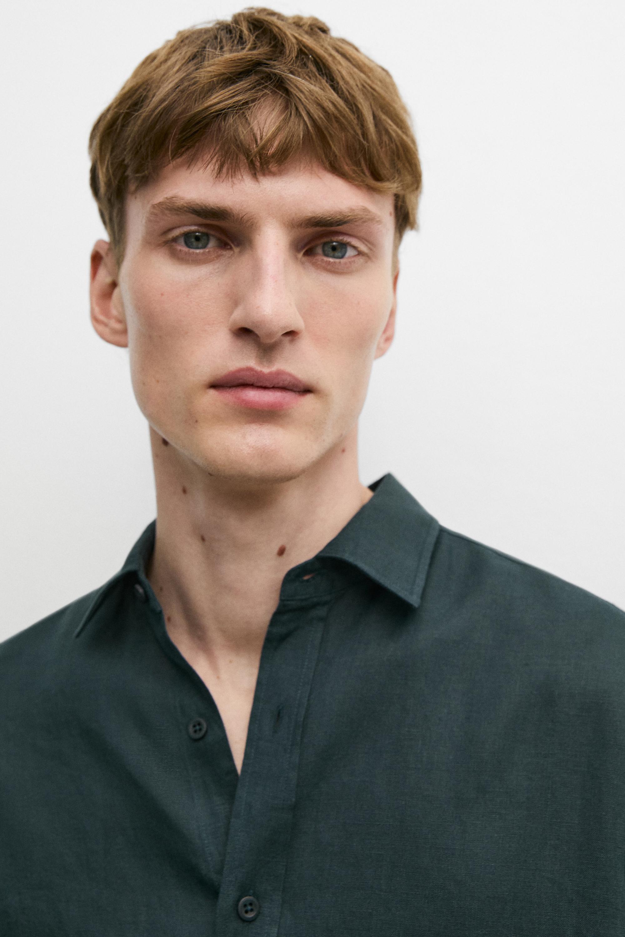 Slim fit 100% linen shirt