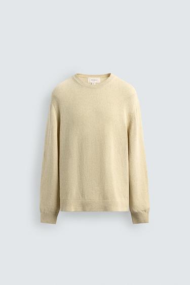 СВИТЕР ИЗ СМЕСОВОГО ХЛОПКА — ВАНИЛЬНЫЙ от Zara