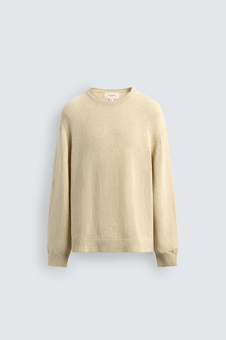 ZARA COTTON BLEND TWISTED YARN JUMPER