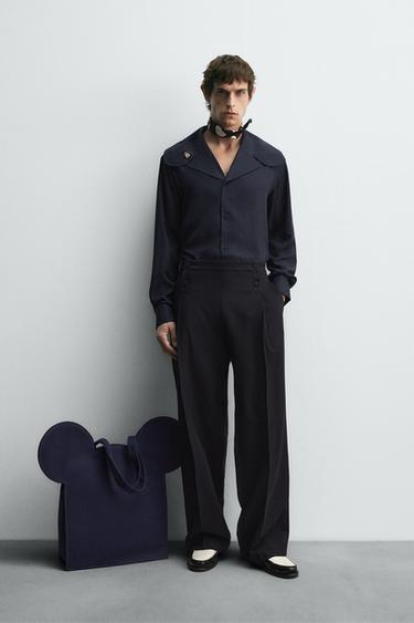 FLOWING SHIRT WITH PETER PAN COLLAR HARRY LAMBERT FOR ZARA X DISNEY - Blue by Zara - Image 0