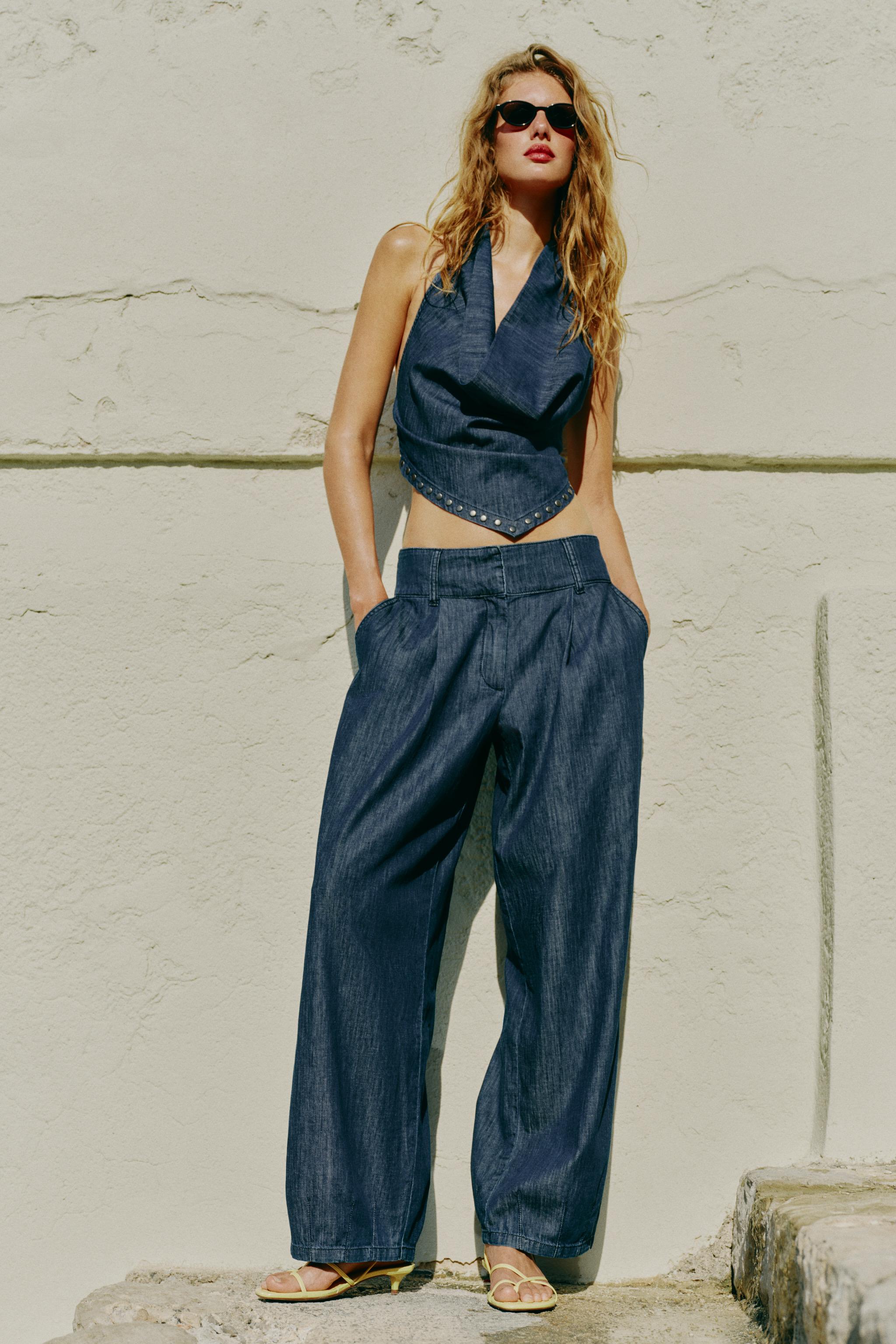 Женские брюки Zara PLEATED BARREL PANTS