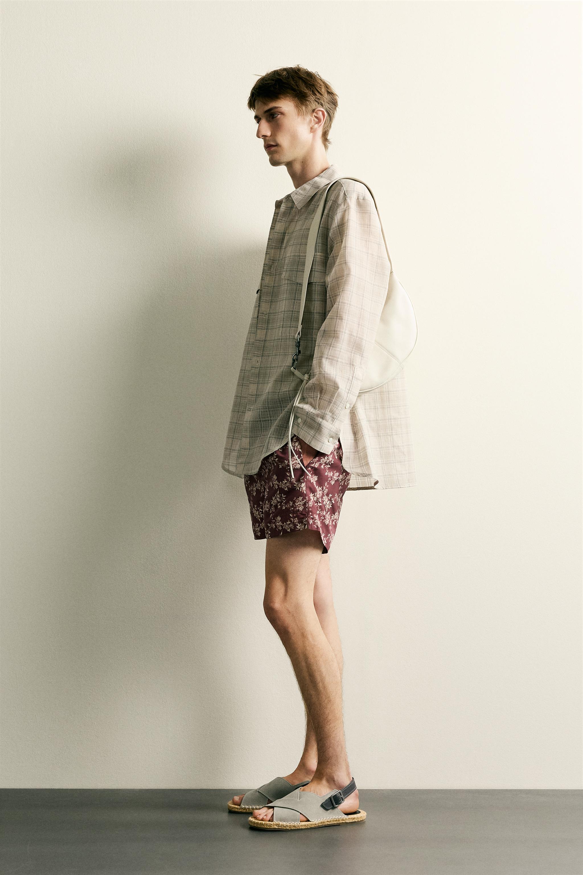 Zara Flwr Prnt Swm Shrt görsel 4
