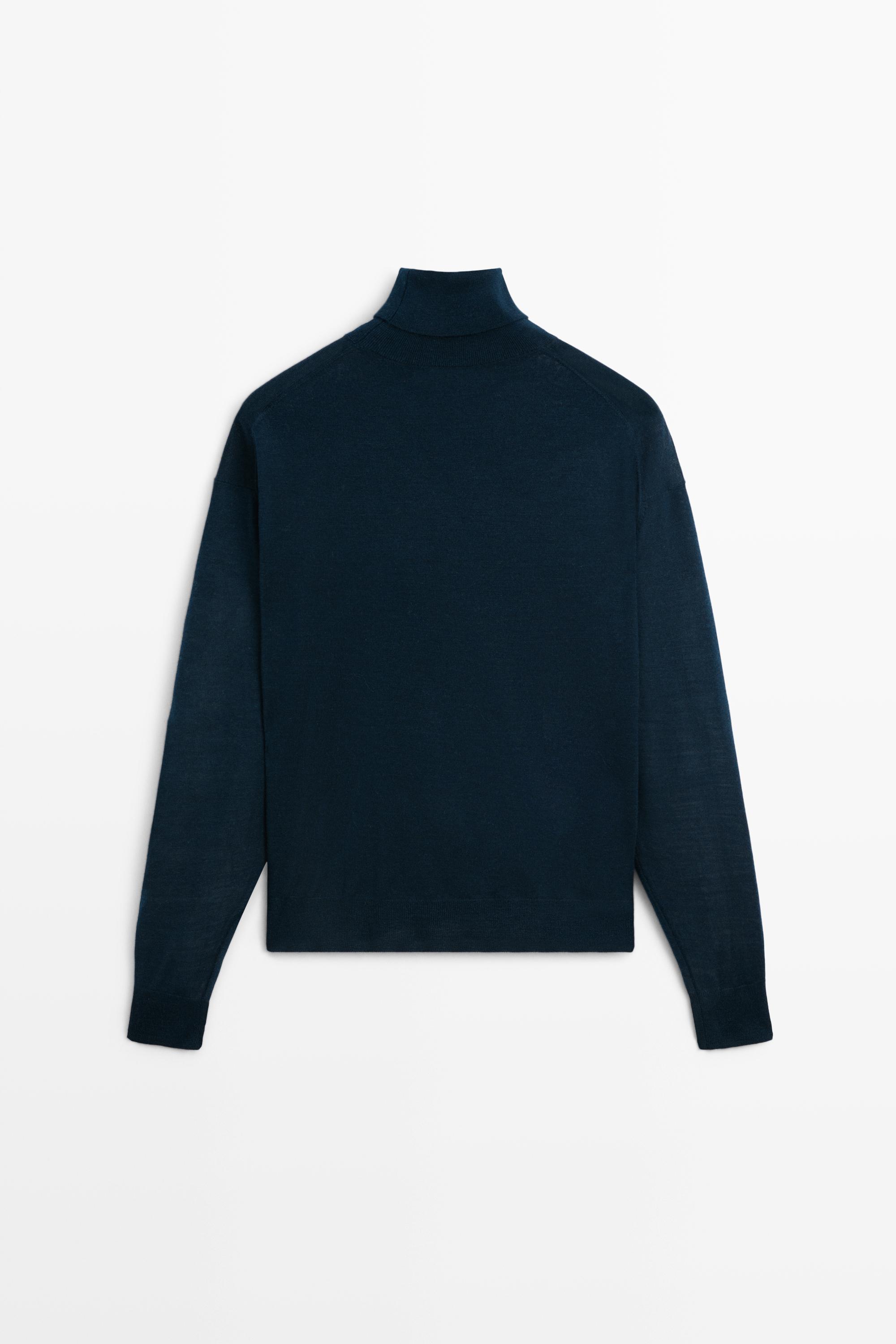 Pull en maille 100 % laine à col roulé