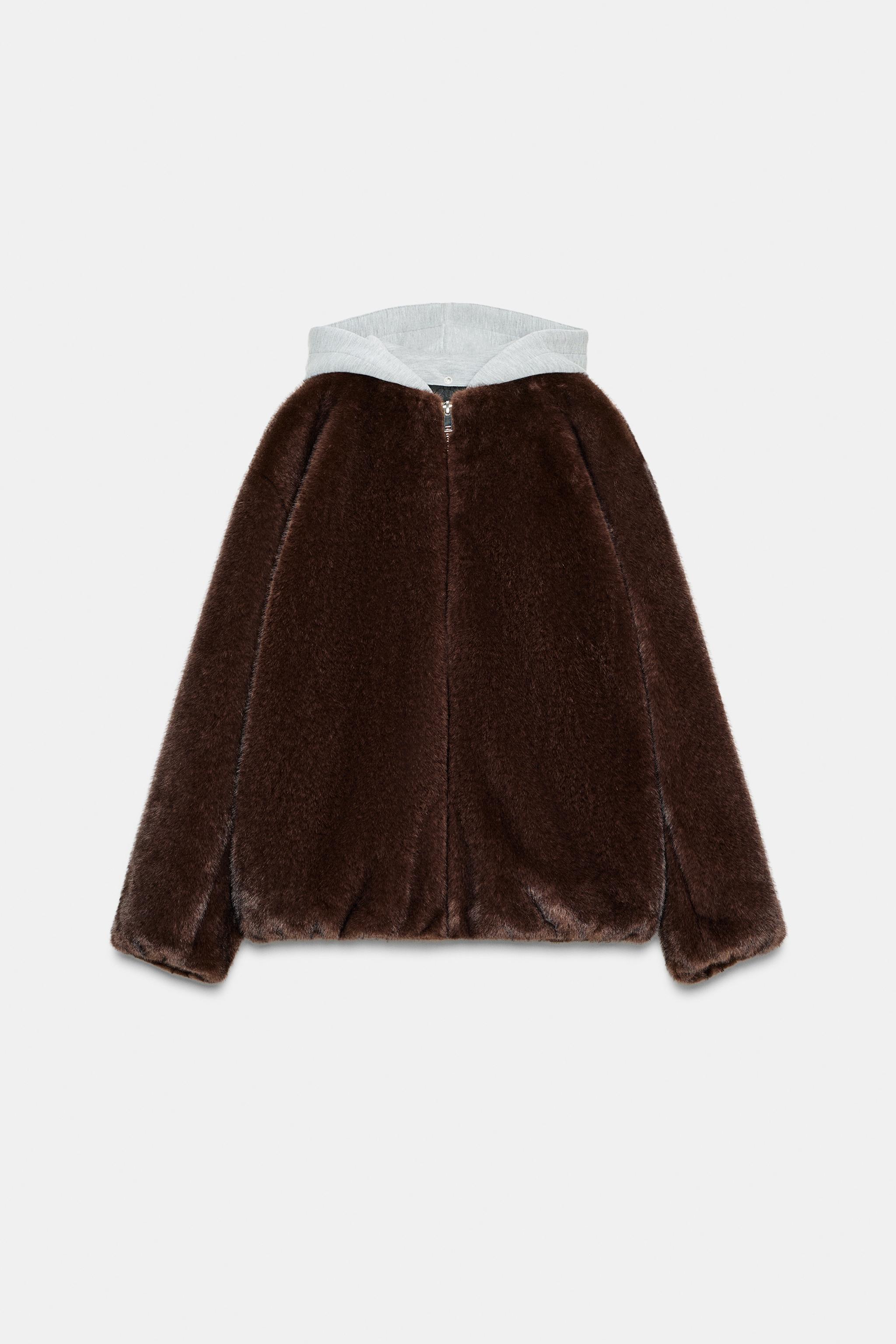 FAUX FUR COMBINATION BOMBER JACKET