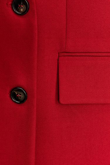 Zara ZW COLLECTION DOUBLE-BREASTED BLAZER - Red