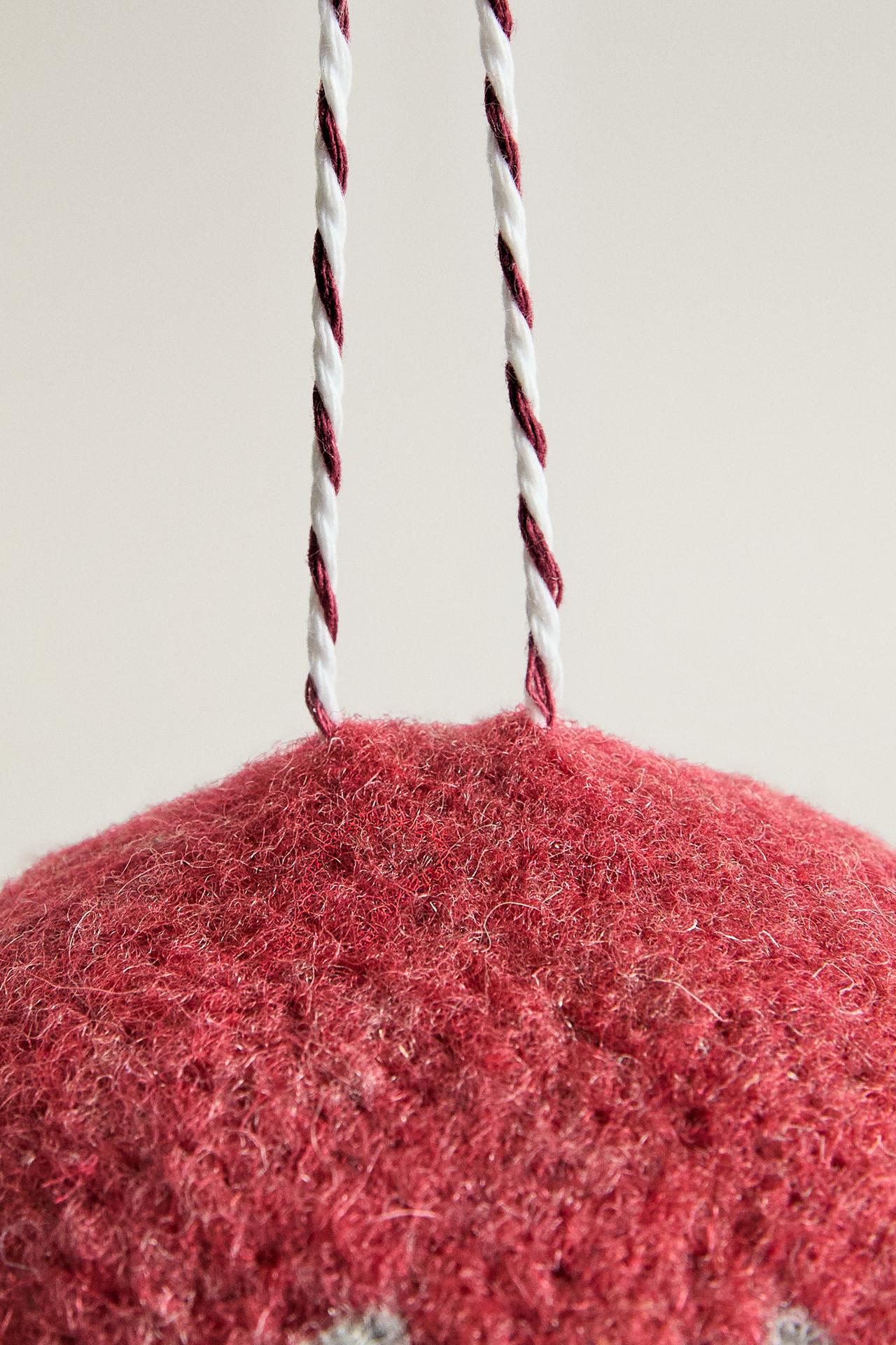 DOG FELT CHRISTMAS TREE DECORATION — Red