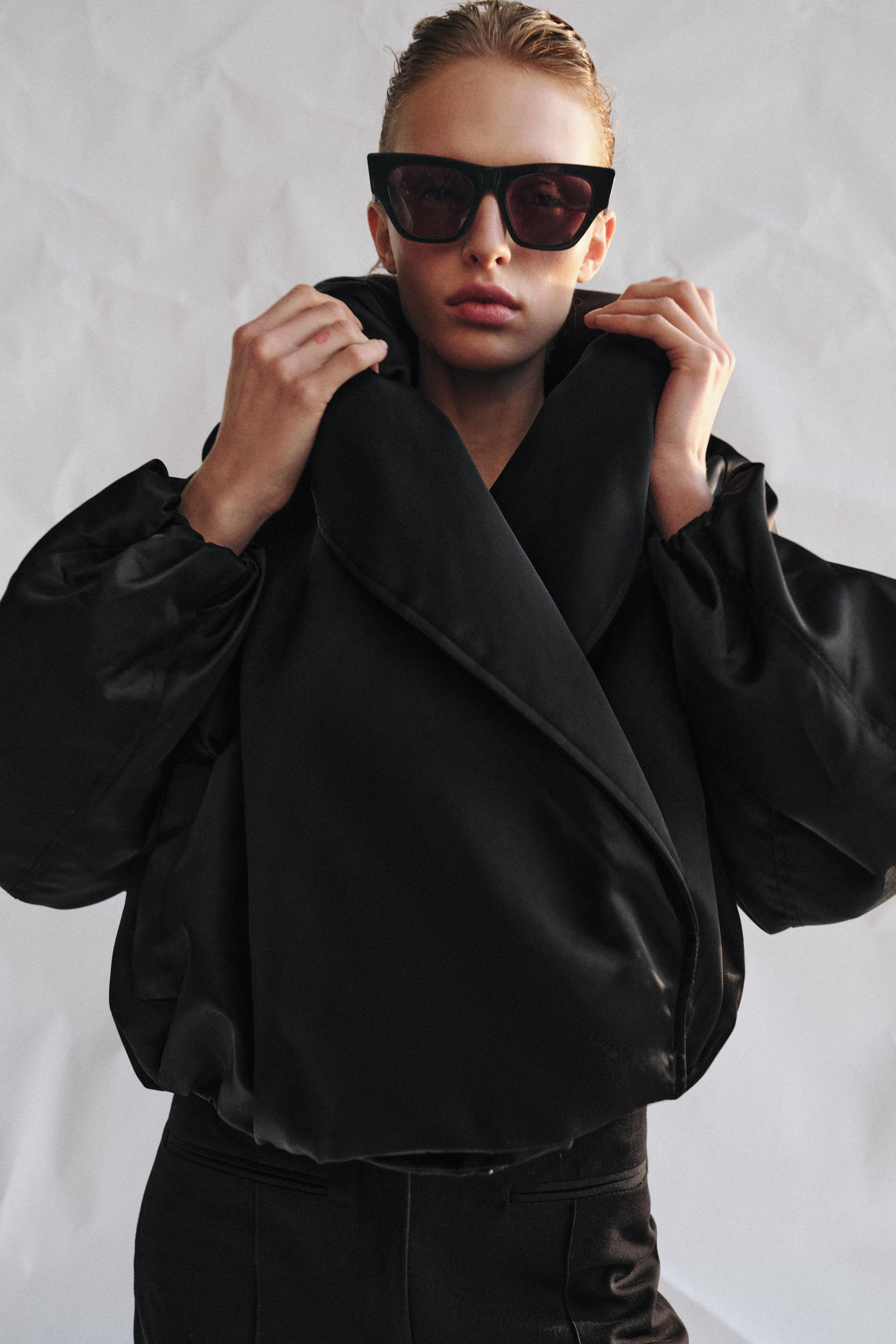 ZW COLLECTION パッド入りボンバージャケット - ブラック | ZARA Japan
