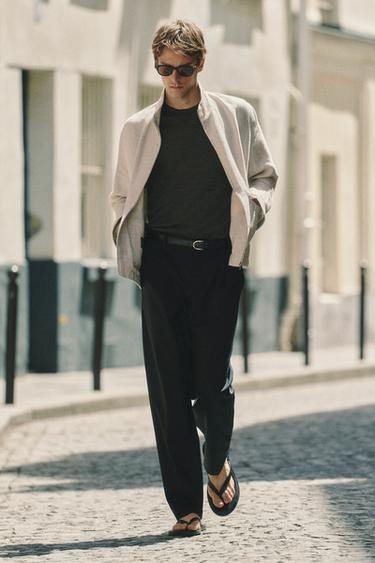 Zara Wool blend cool wool darted pants - Black