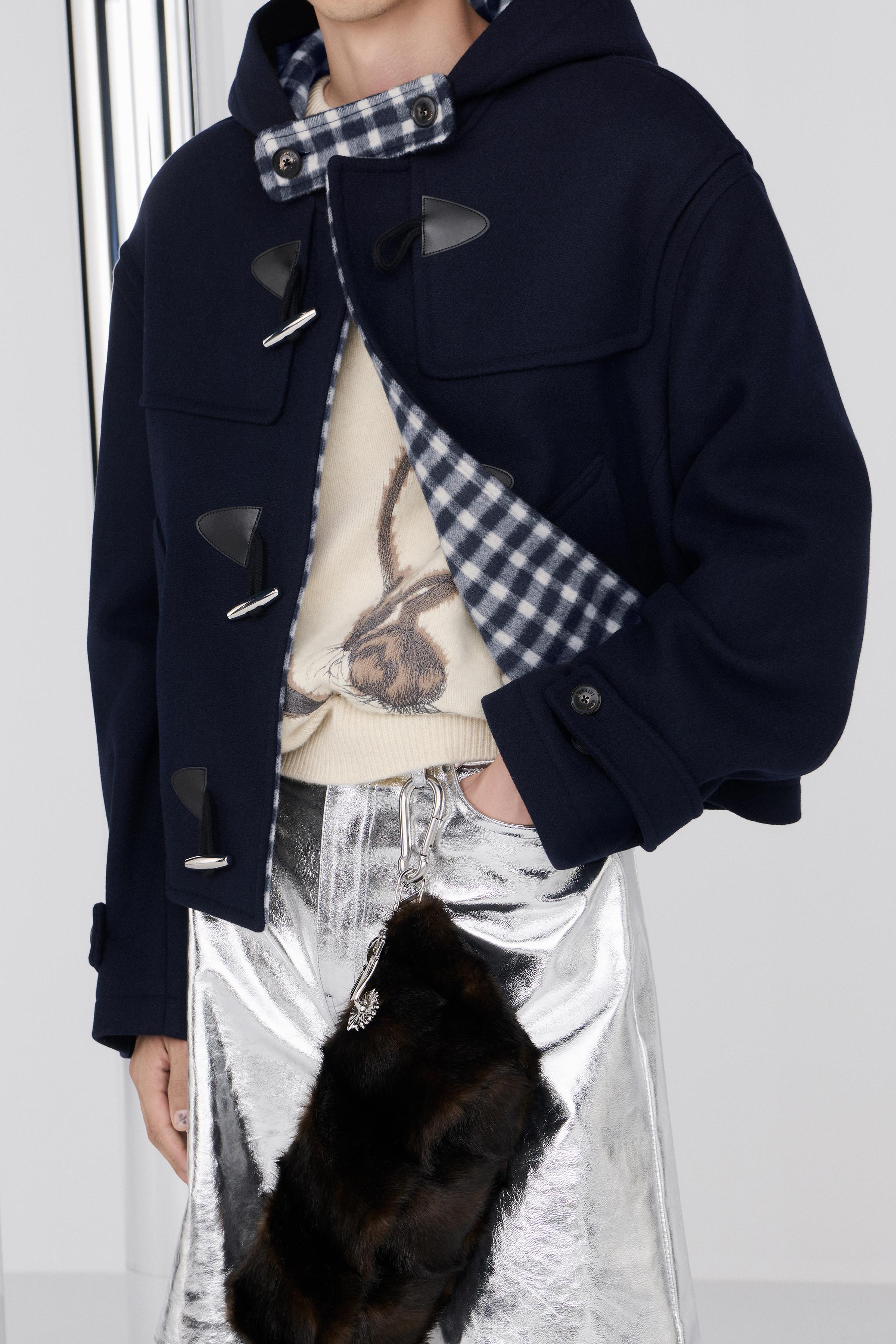 100% WOOL CROPPED FIT COAT - thumbnail 3