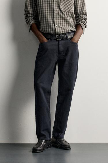 STRAIGHT-LEG TROUSERS — Navy blue 2