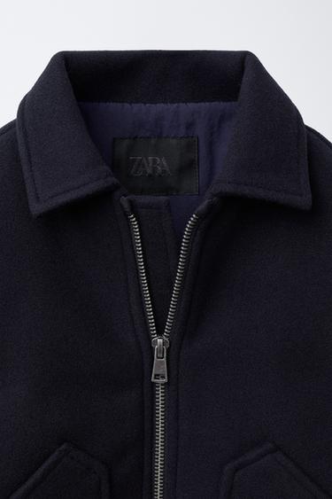 SYNTHETIC WOOL JACKET WITH POCKETS - Navy blue by Zara - Image 6