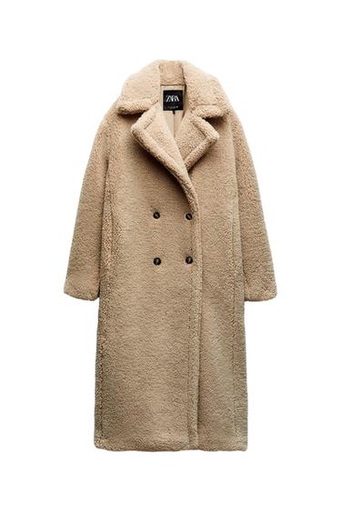 EXTRA-LONG FAUX SHEARLING COAT