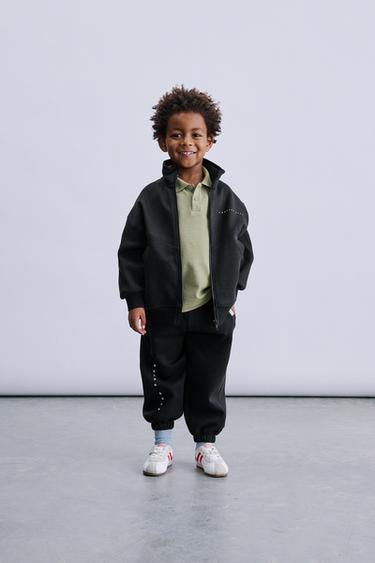 INTERLOCK ZIP-UP SWEATSHIRT - Black by Zara