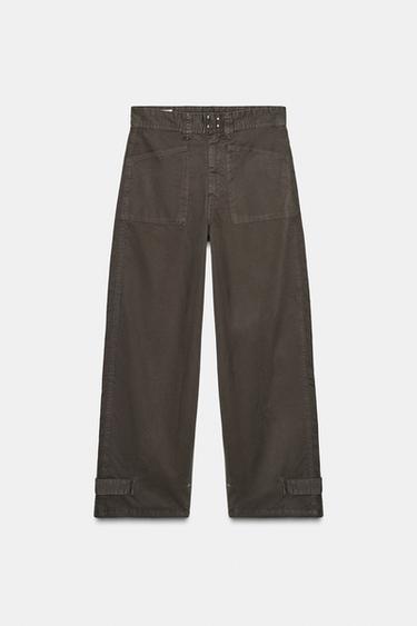 PANTALON CARGO À POCHES - Chocolat de Zara - Image 8