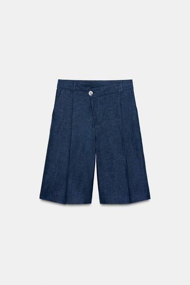 BERMUDA LARGA LINO - Índigo de Zara