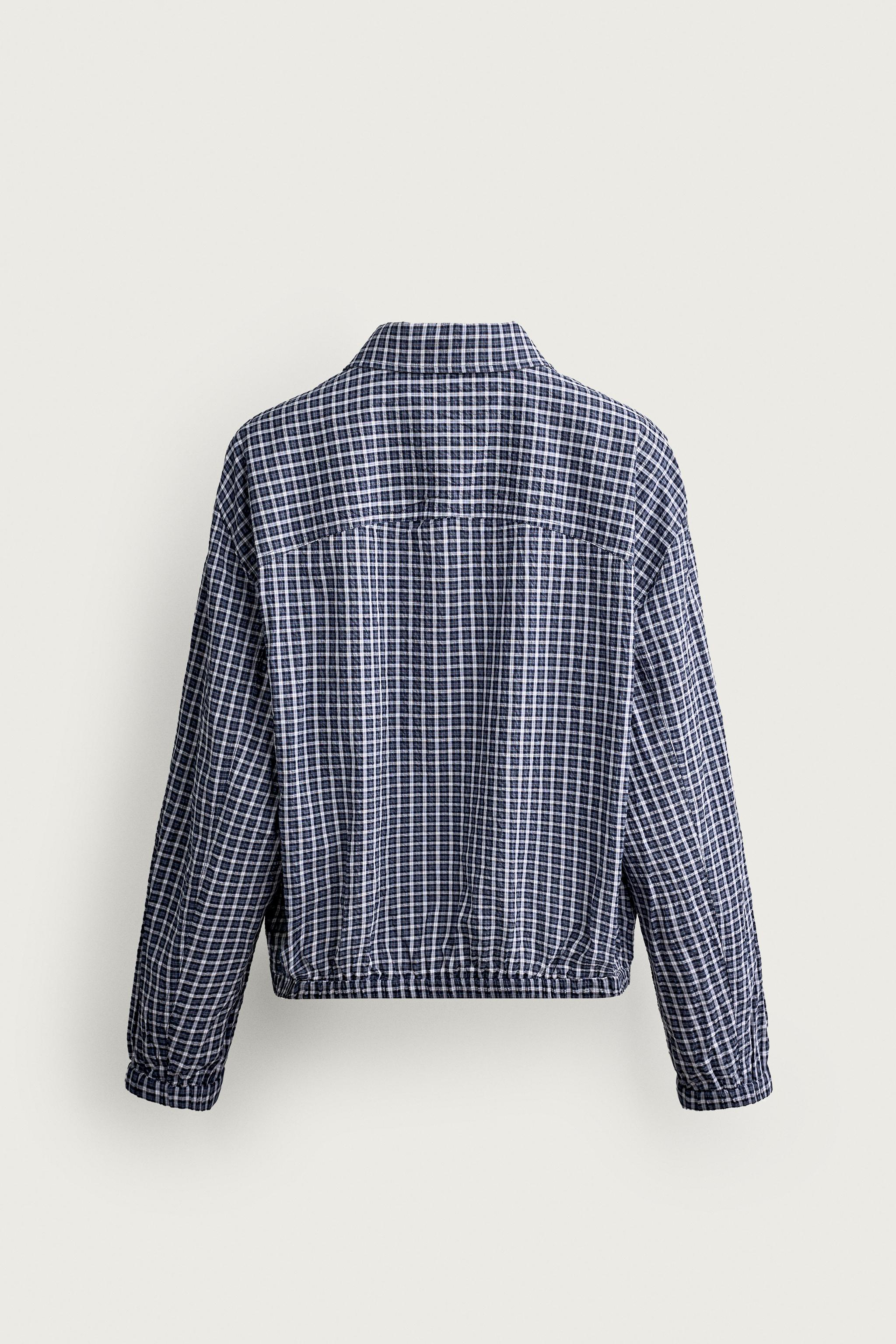Zara TEXTURED PLAID OVERSHIRT — фото 9