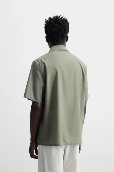 COTTON VOILE SHIRT - Dark khaki by Zara - Image 2