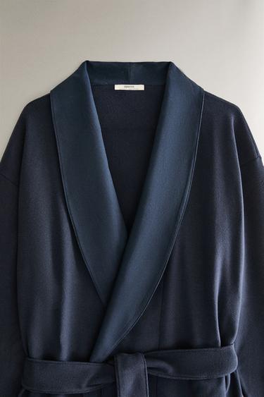 ROBE DE CHAMBRE POLAIRE UNIE - Bleu de Zara - Image 1