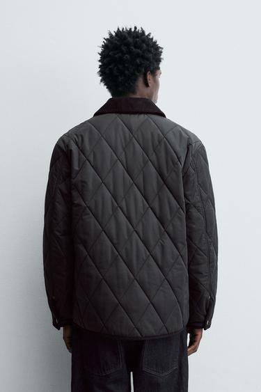 コントラストカラー パフジャケットブラックZaraのコントラストカラー パフジャケット - ブラック 