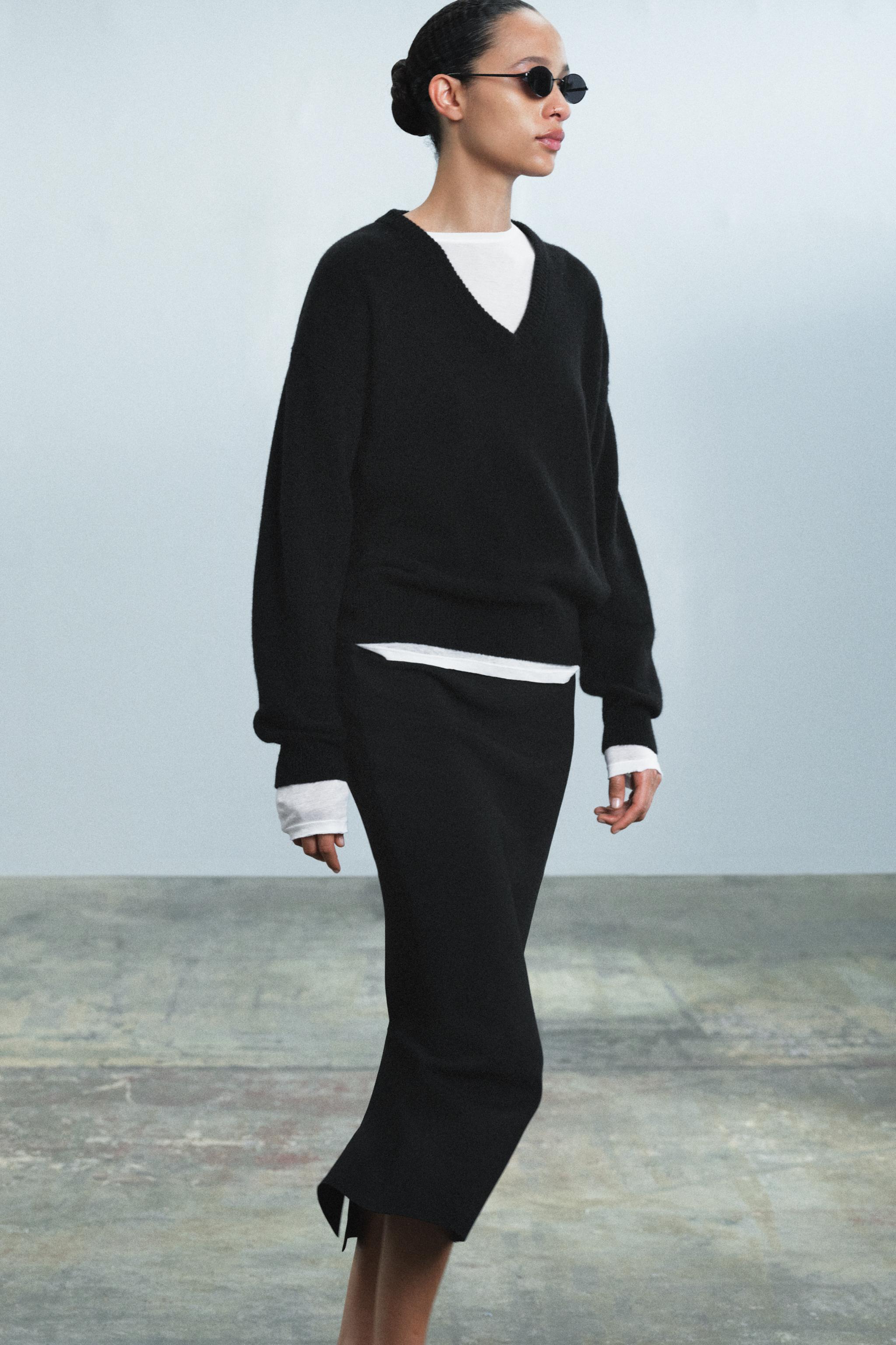 Zara ZW COLLECTION KEMERLİ KARGO MİDİ ETEK görsel 3