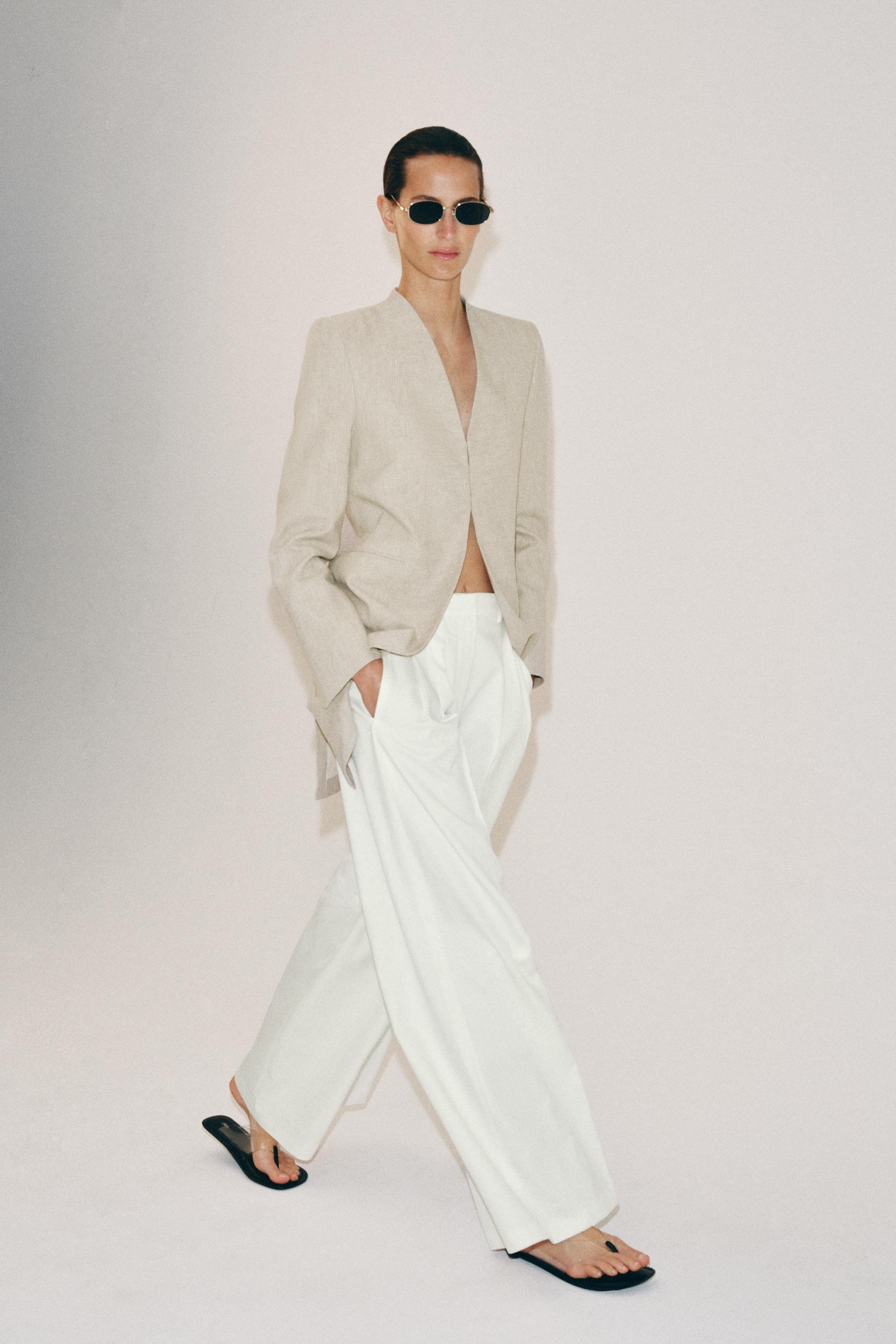 ZW COLLECTION ÇİZGİLİ UZUN BLAZER - Görsel 4