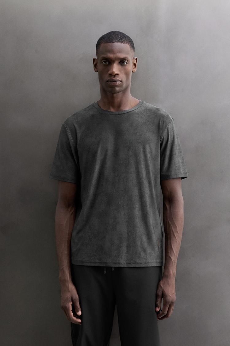 technical jacquard CONTRAST T-SHIRT