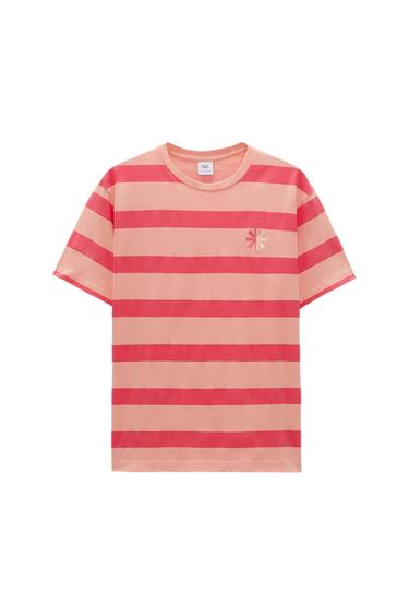 STRIPED T-SHIRT WITH PATCH
