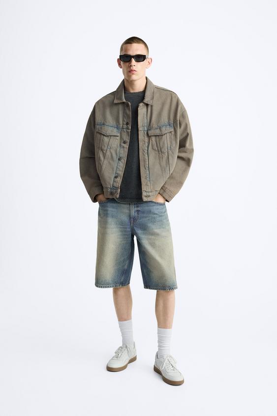 BAGGY-FIT BERMUDA JORTS - Mid-blue | ZARA Thailand