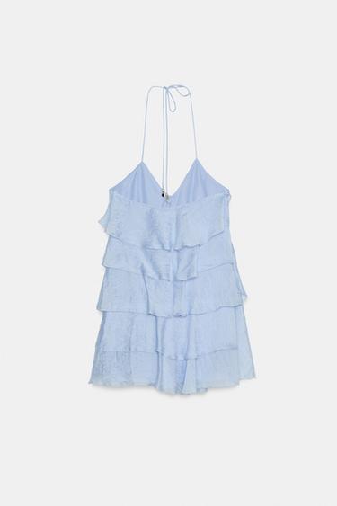 SHORT DRESS WITH RUFFLES - Sky blue by Zara - Image 6