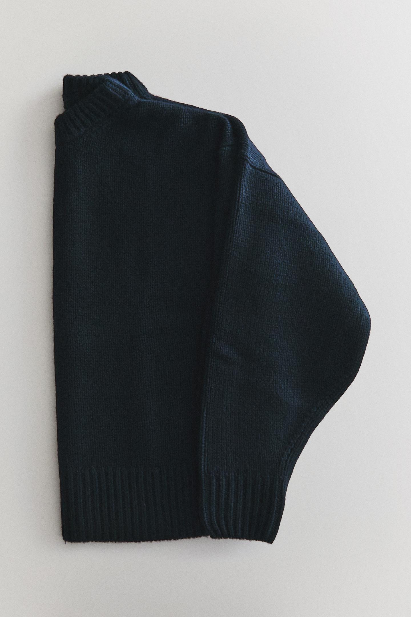 Женский свитер Zara Wool with Round Infinity Scarf, цвет: Синий — фото 4