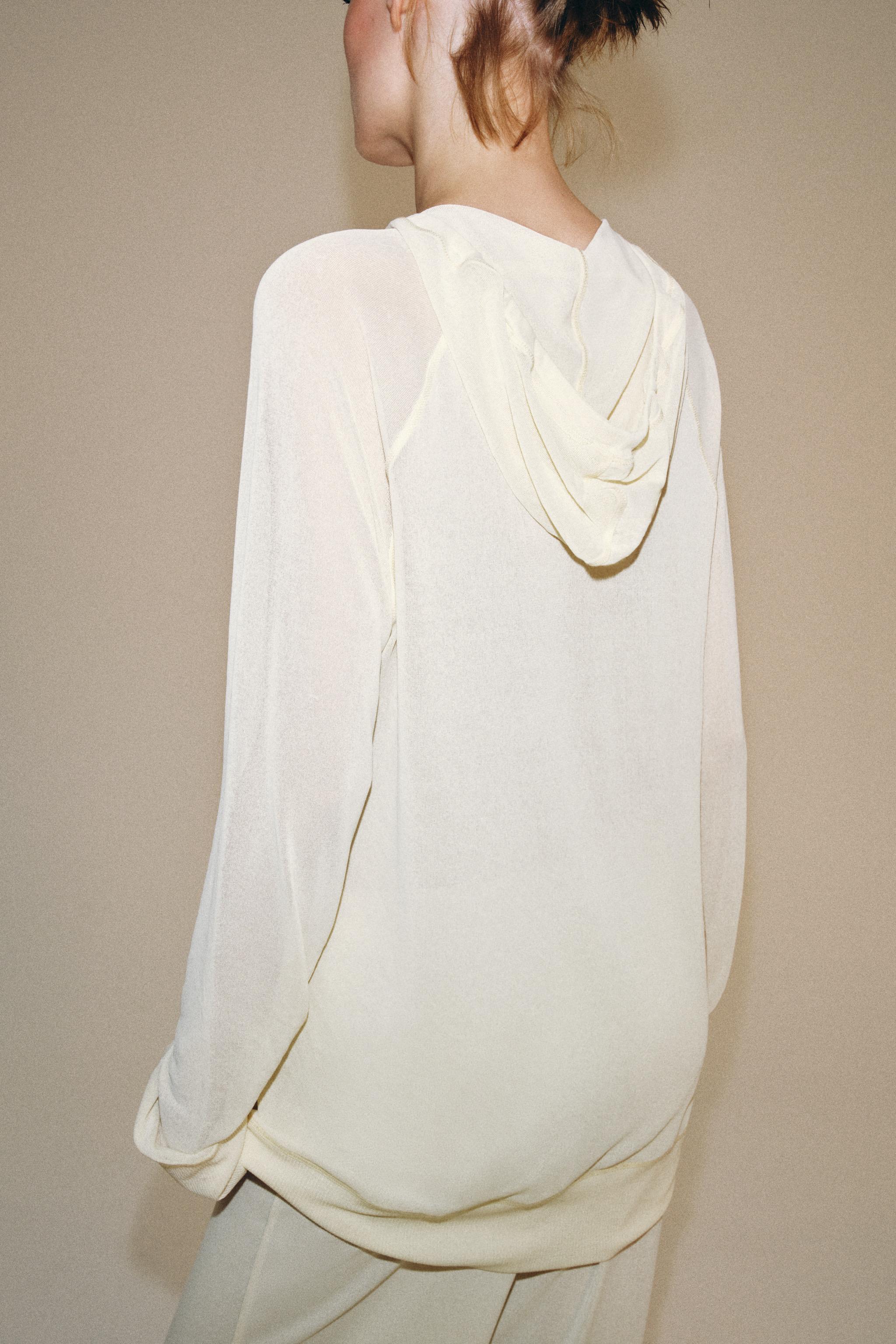 Zara SEMI-SHEER FLOWY SWEATSHIRT — фото 4