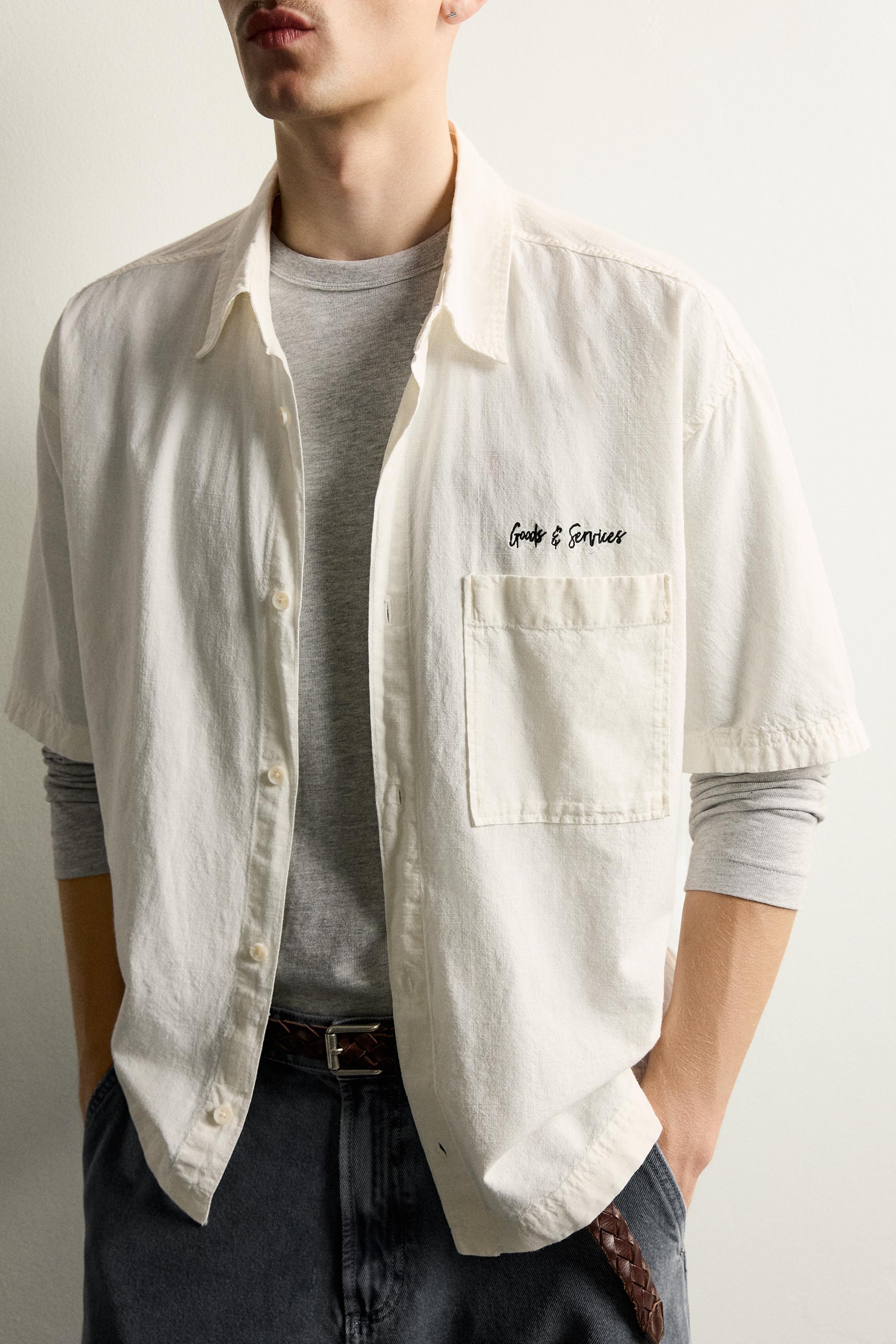 RELAXED FIT COMBINED EMBROIDERY SHIRT