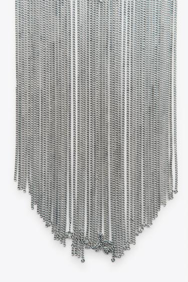 MULTI-CHAIN WATERFALL NECKLACE - Silver by Zara - Image 4